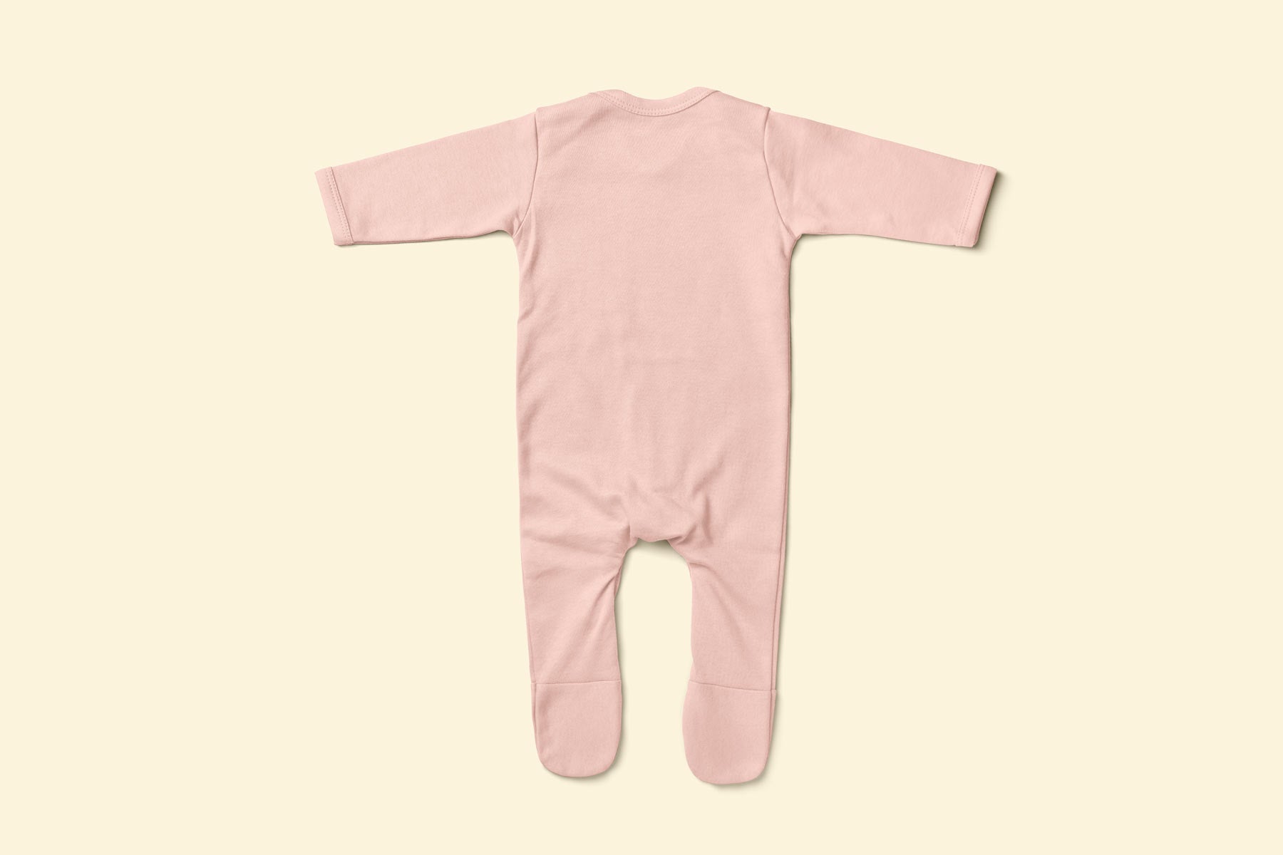 Back of pink baby rompersuit
