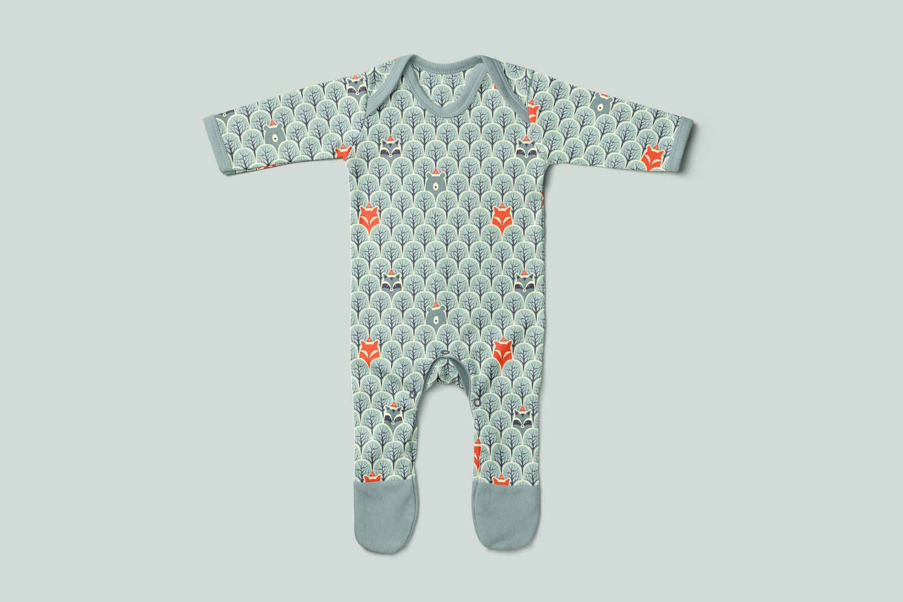 Bamboo romper (holiday fox)