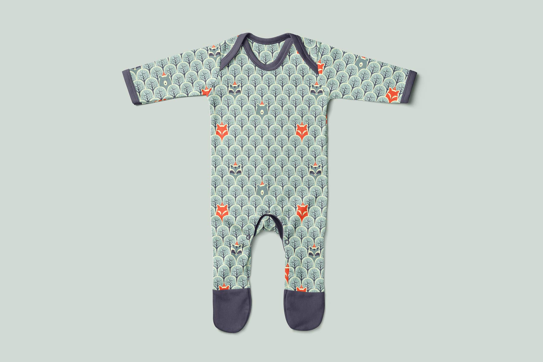 Bamboo romper (holiday fox)